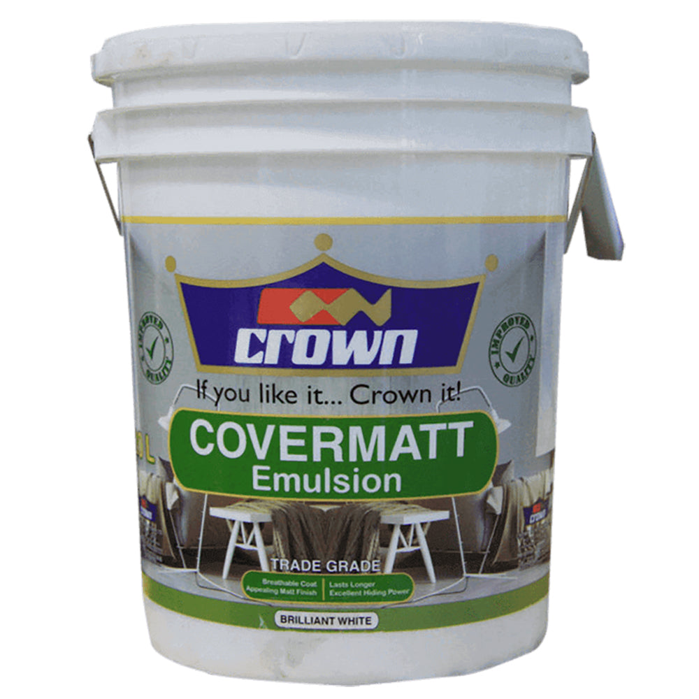 CRWN COVERMATT EMULSION WHITE 20 LTS