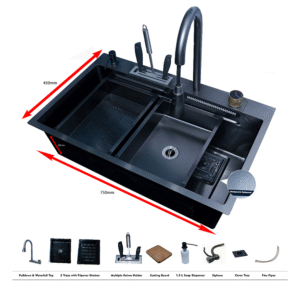 K/SINK NEM SMART SS304 HONEY COMB - GUN GREY NSK007