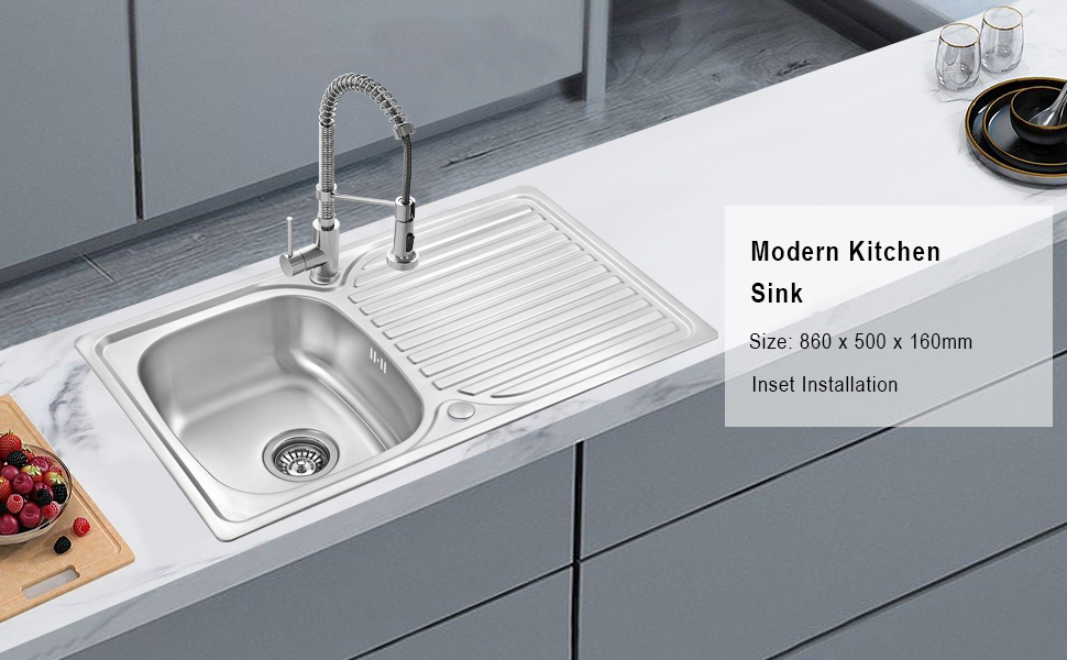K/SINK NEM PREMIUM S.BOWL & DRAIN SS304 500X1000 NSK002 - Image 2