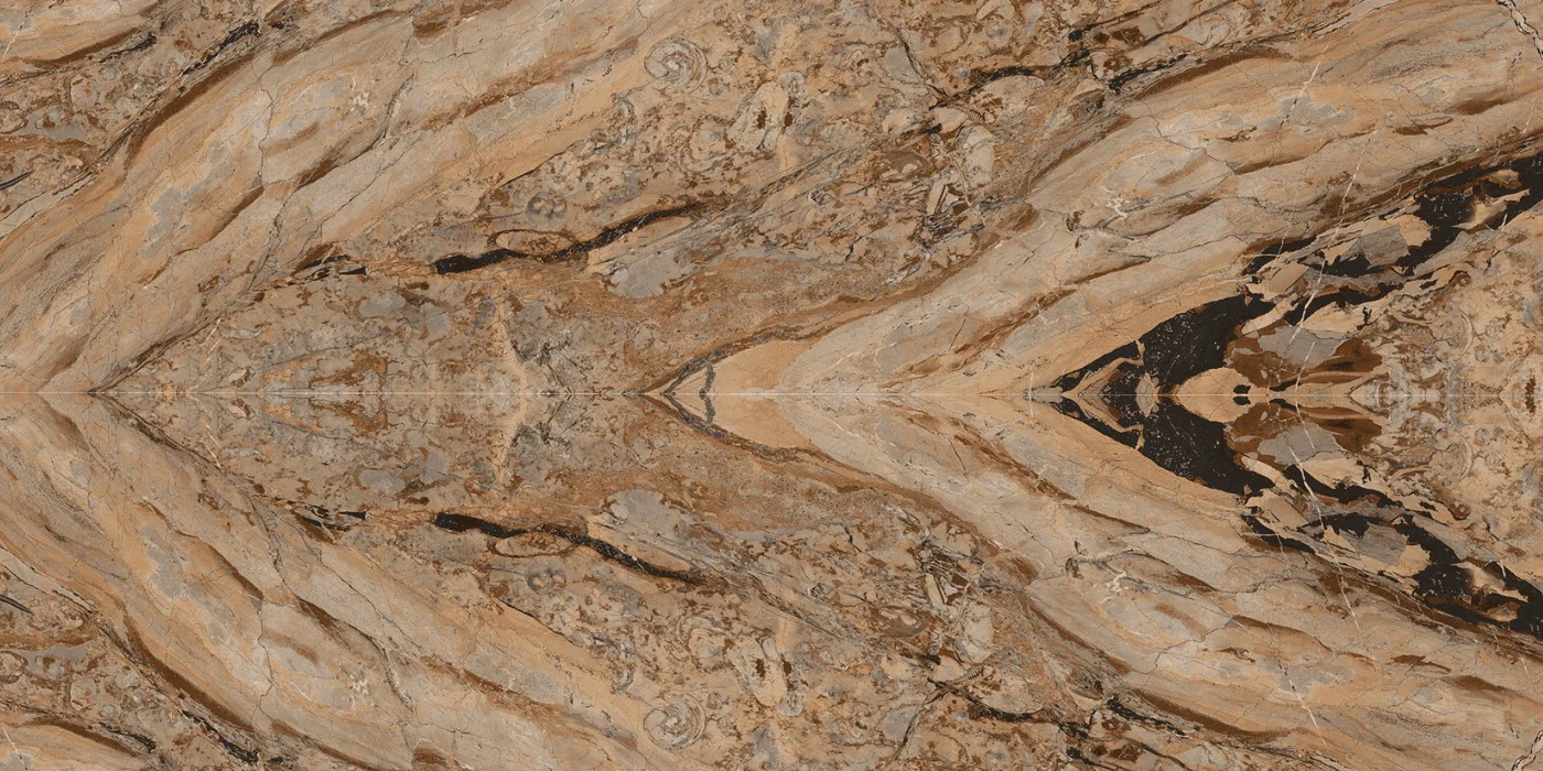 PORCELAIN SLAB 2400×800×15mm LOUISE BROWN-B HIGH GLOSSY - Image 2